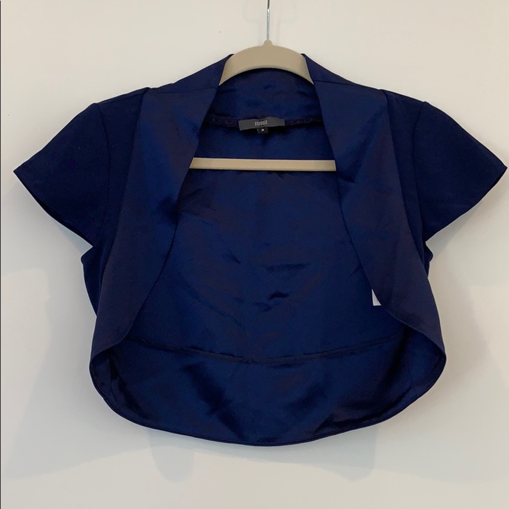 Navy blue satin bolero